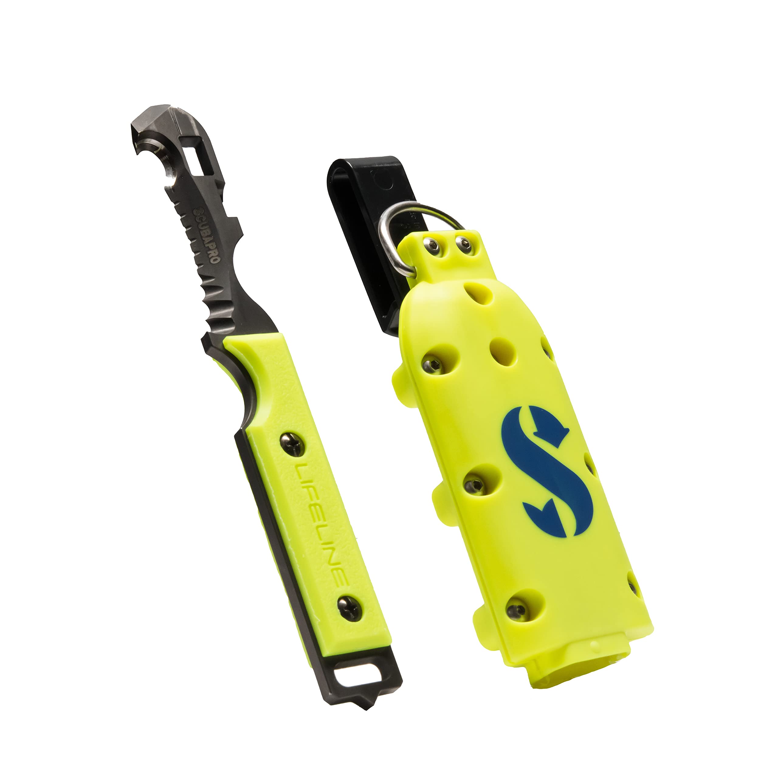 SCUBAPRO Jawz Ti, herramienta de rescate multiusos todo en uno, negro/amarillo