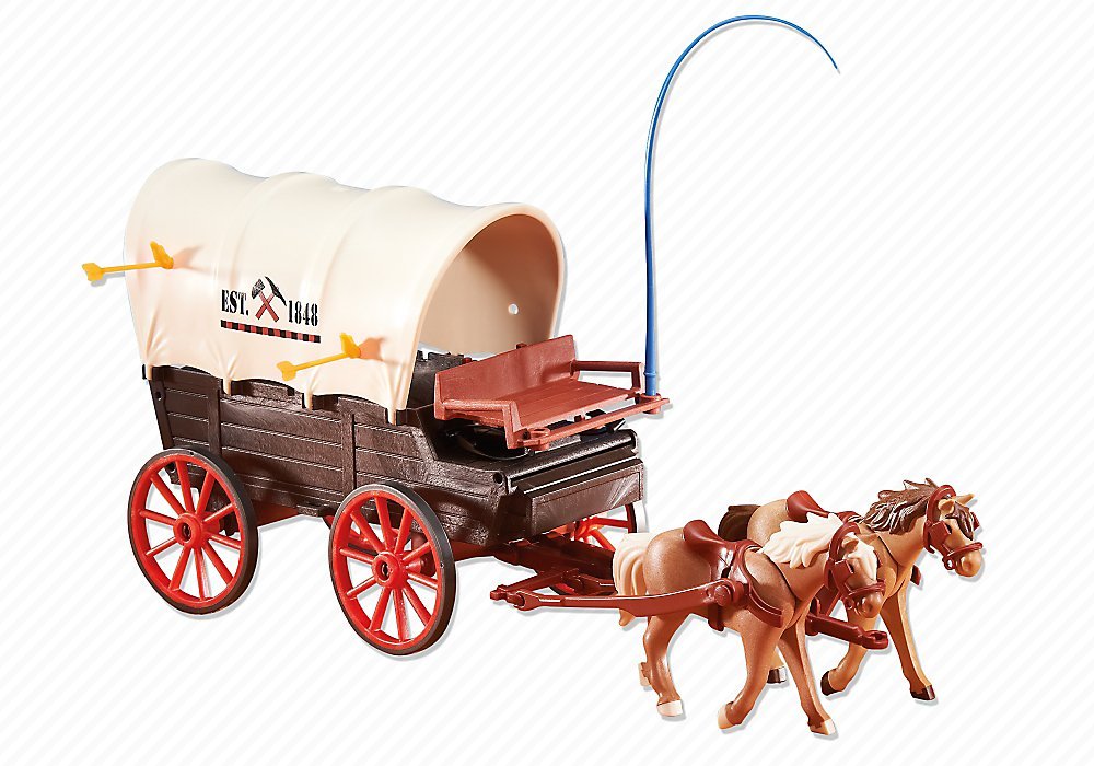 PLAYMOBIL 6426 - Charrette WESTERN avec 2 chevaux - Diligence - Emballage plastique, pas de boite