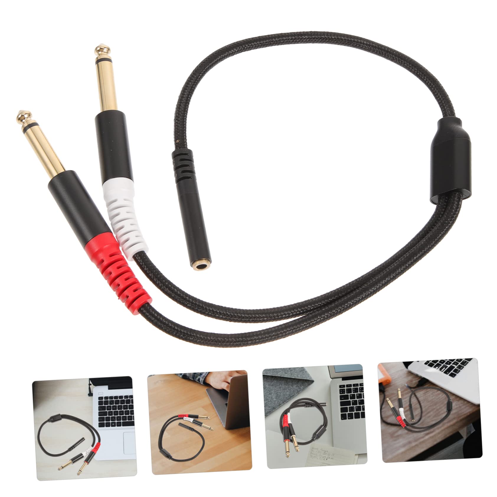 jojofuny 5pezzi Audio Cable Splitter Adattatore Audio Per Studio Sound Flessibile e Resistente Connettori Placcati