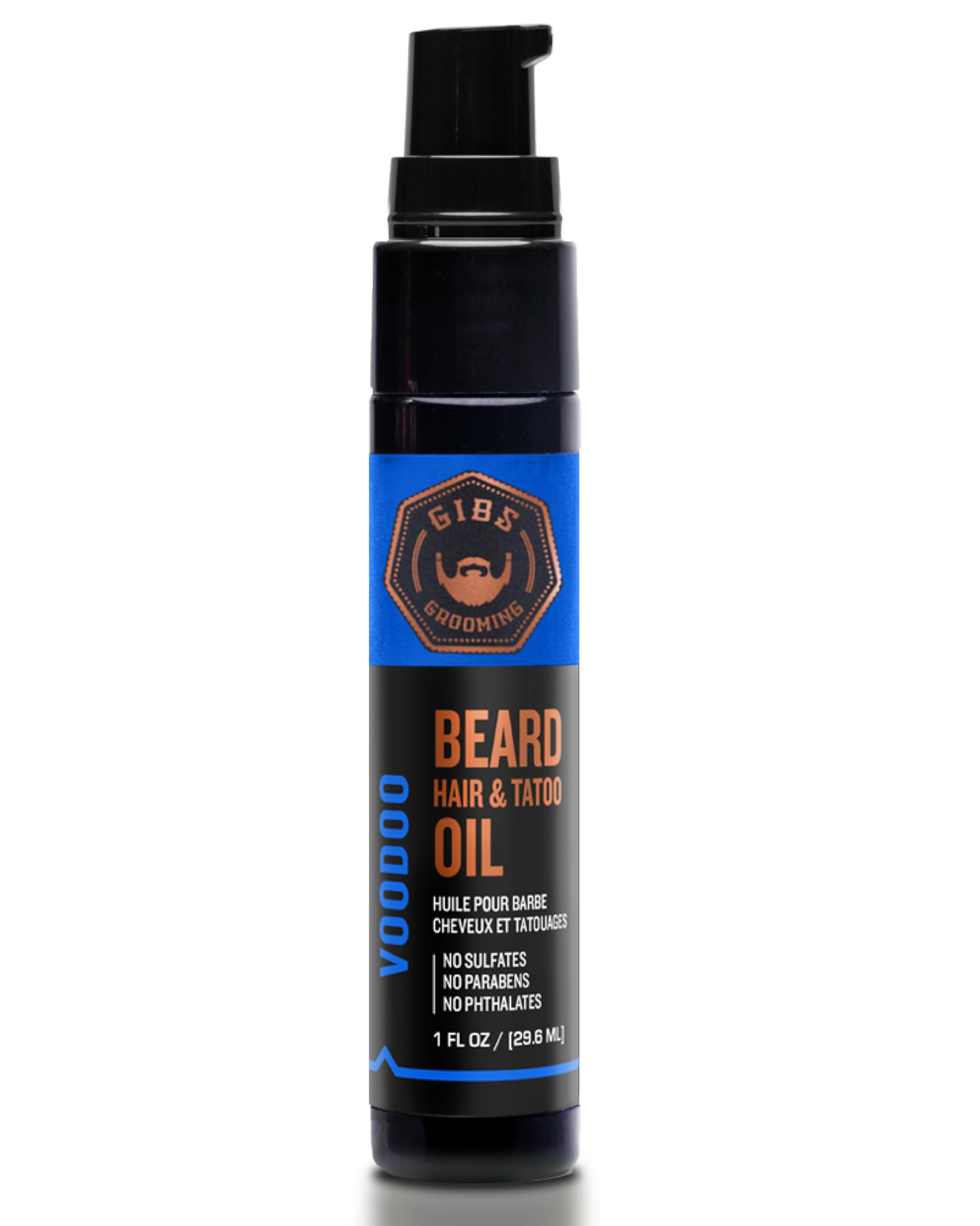- GIBS Beard, Hair & Tattoo Oil - Softens & Strengthens Beard Growth, Moisturizes Skin (4 Scents, 2 Sizes)