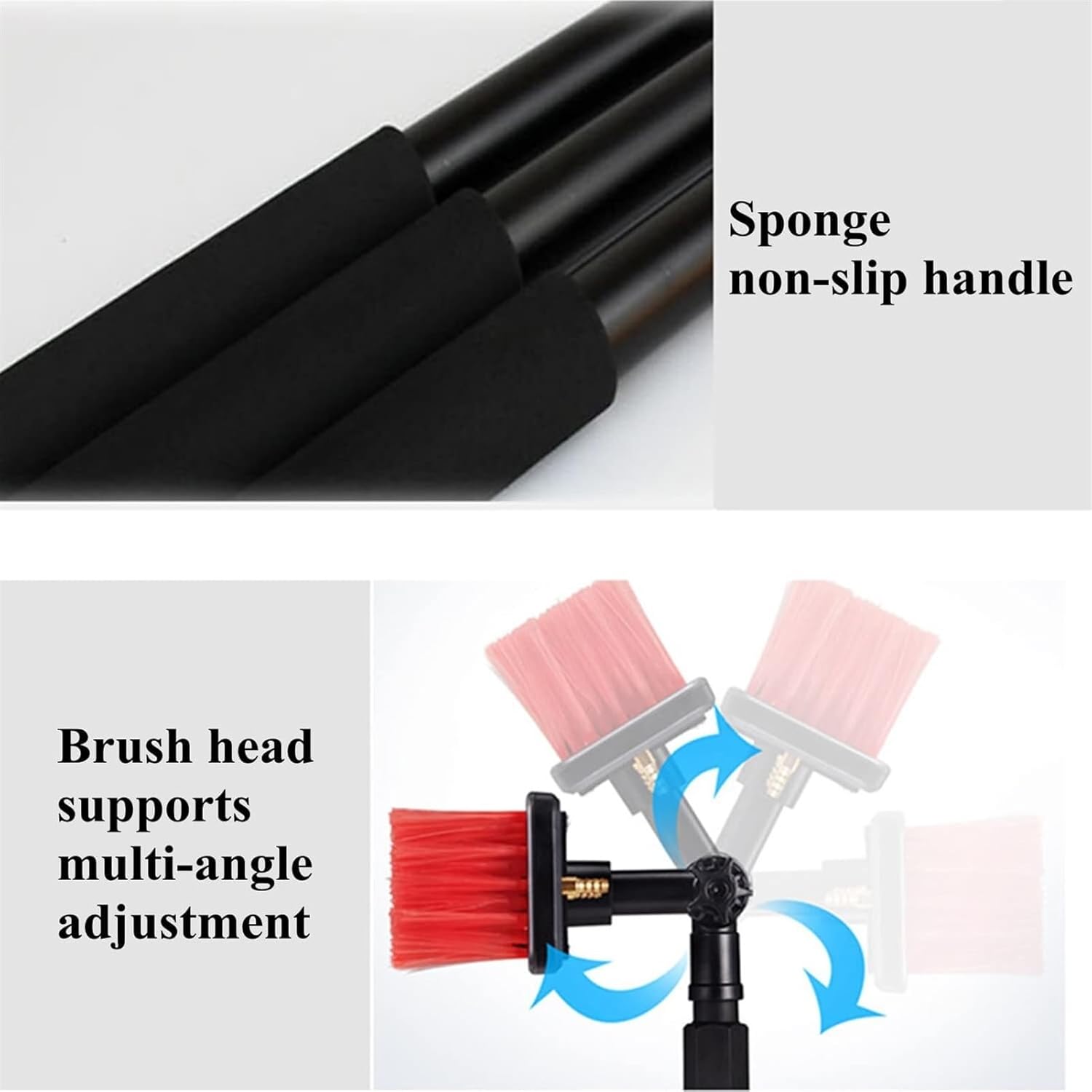 Extendable Swimming Pool Wall & Tile Brush with Cleaning Pole Kit - Outdoor Cleaner for Roof Floors Photovoltaic & Solar Panels - Efficient Cleaning Tools