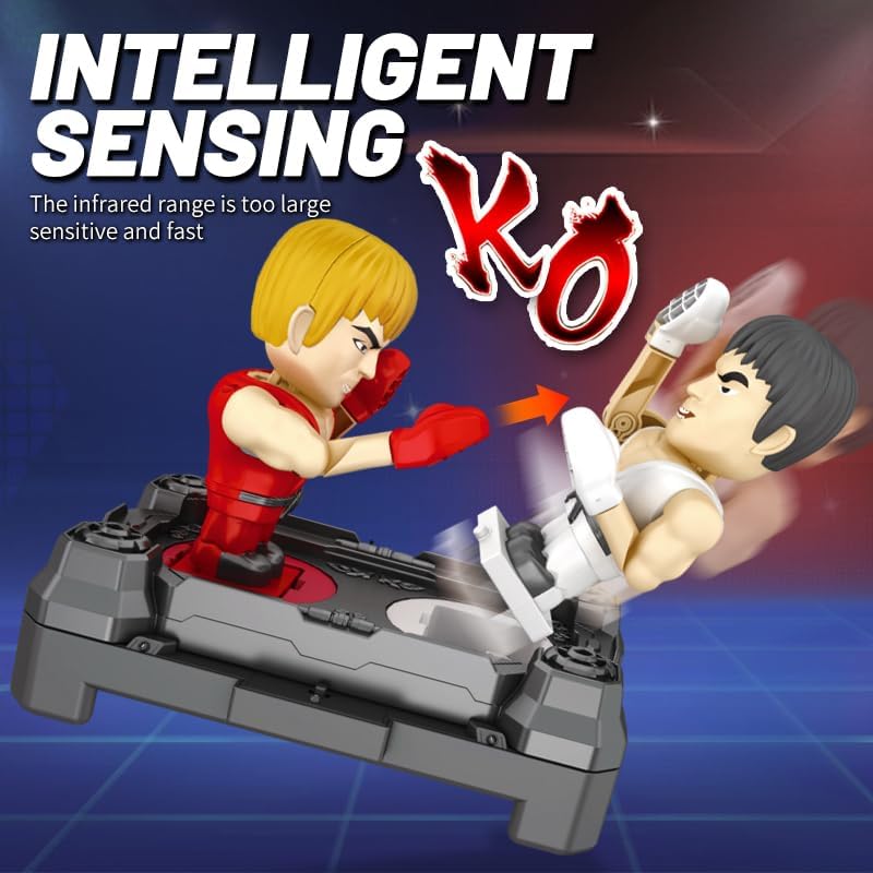 Miniatura 7 de Juguete de boxeo electrónico con pantalla de puntuación, juegos de boxeo de tablero para niños, robots RC de perforación interactivos para el