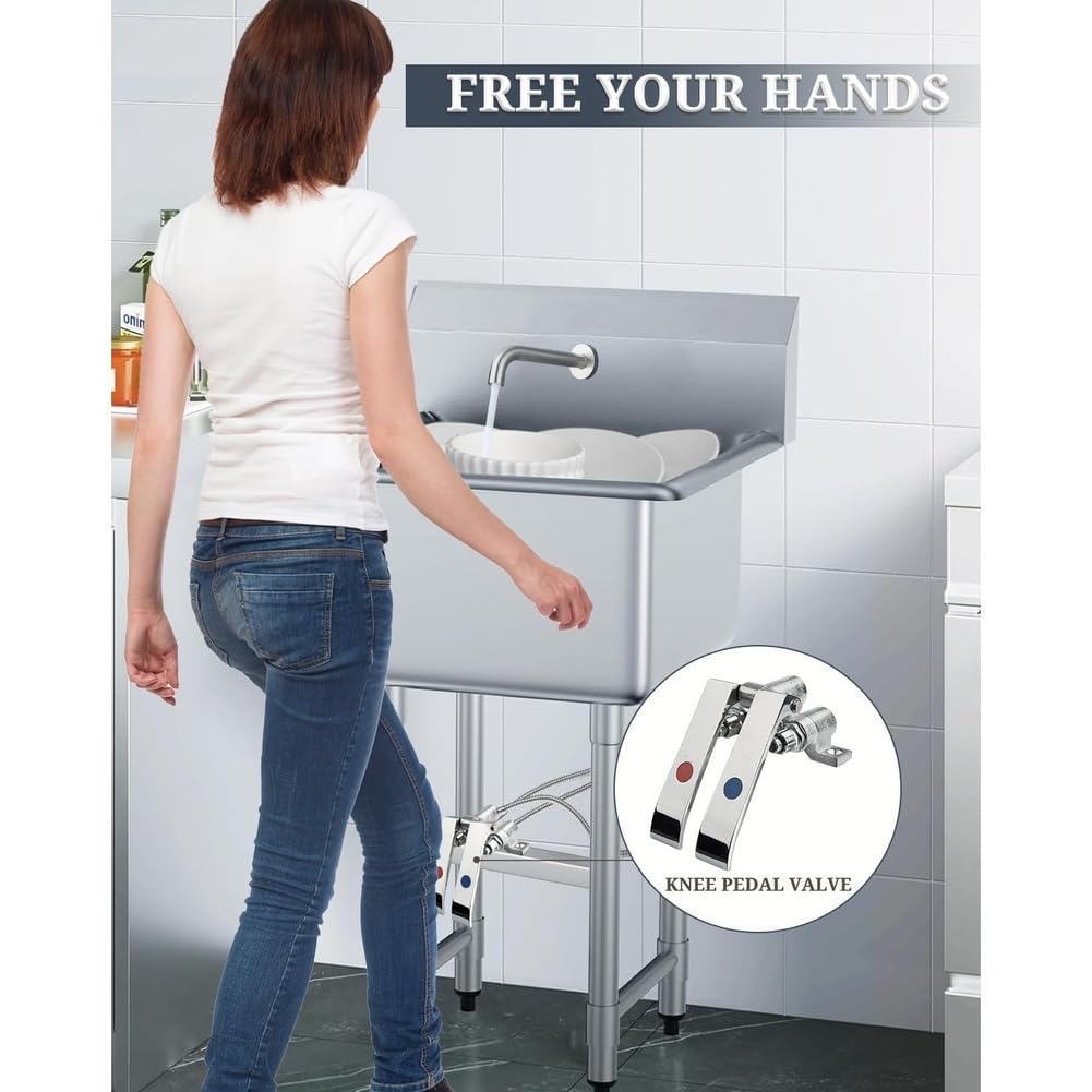 Válvula de Grifo Operada por Pie, Control de Doble Rodilla, Lavabo Sin Contacto y Manos para Hospitales, Laboratorios.