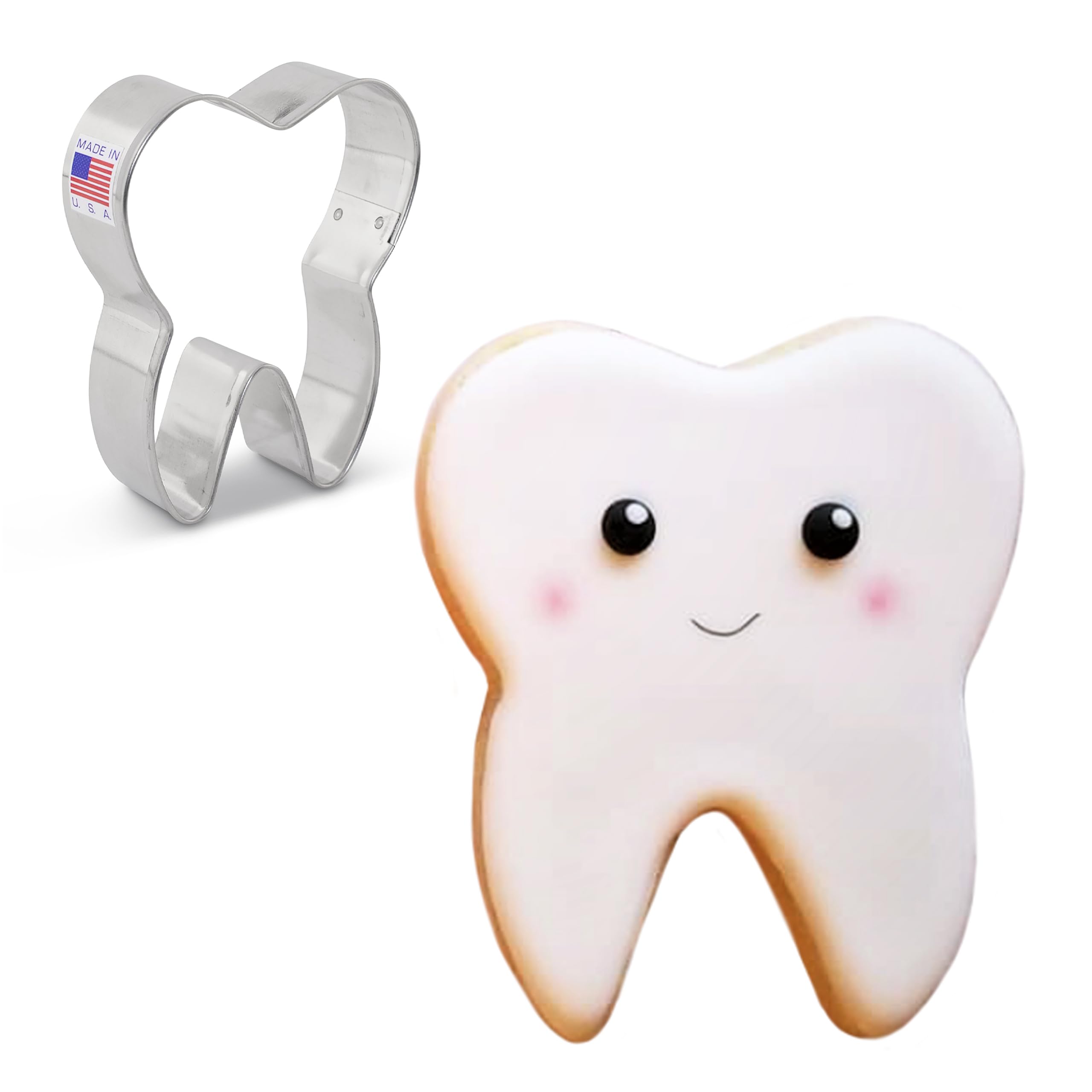 Ann Clark Cookie Cutters Tooth Cookie Cutter, 3.5" Made in USA