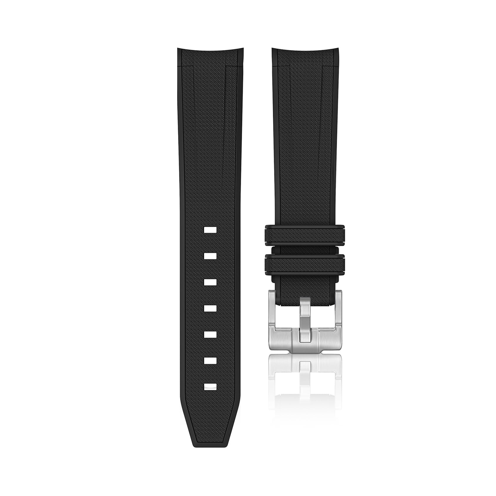 Compatible with X Swatch Moonswatch,20mm Braid Embossed Rubber Watch Strap for x Swatch Moonswatch,Curved No Gap Silicone Straps Replacement for Women Men