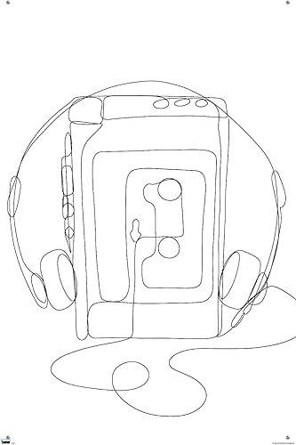Miniatura 4 de Trends International LINE AND BRUSH - Continuous Line Cassette Player Wall Poster with Pushpins