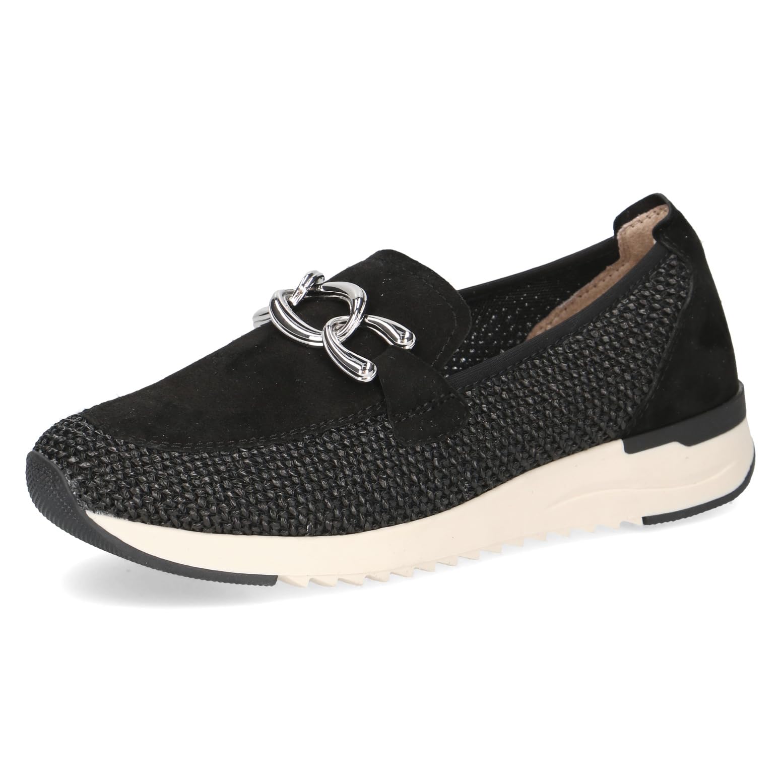 CAPRICE Women's Flat Loafer, Black (Black Comb), 6 UK