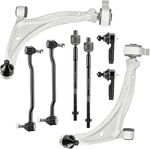 Complete Front Suspension Kit For 2002-2006 Mitsubishi Lancer - 8-Piece Control Arms, Sway Bars & Tie Rods