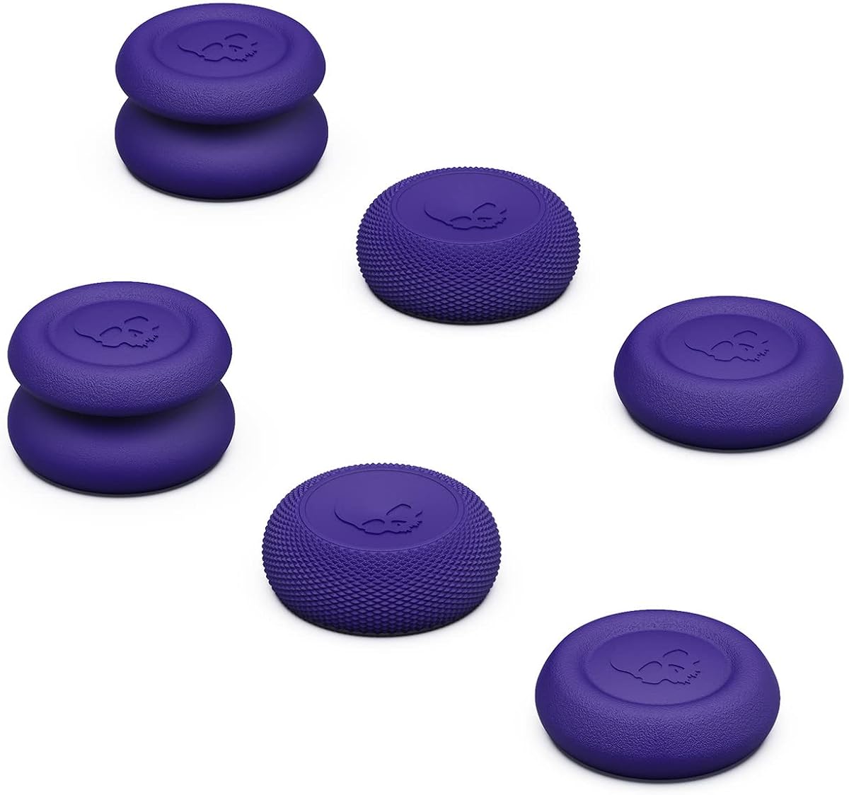 Skull & Co. Skin, CQC and FPS Thumb Grips Joystick Cap Analog Stick Cover for Steam Deck and ROG Ally- Purple, Set of 6