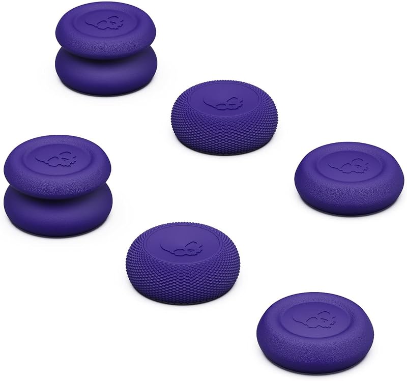 Skull & Co. Skin, CQC and FPS Thumb Grips Joystick Cap Analog Stick Cover for Steam Deck and ROG Ally- Purple, Set of 6