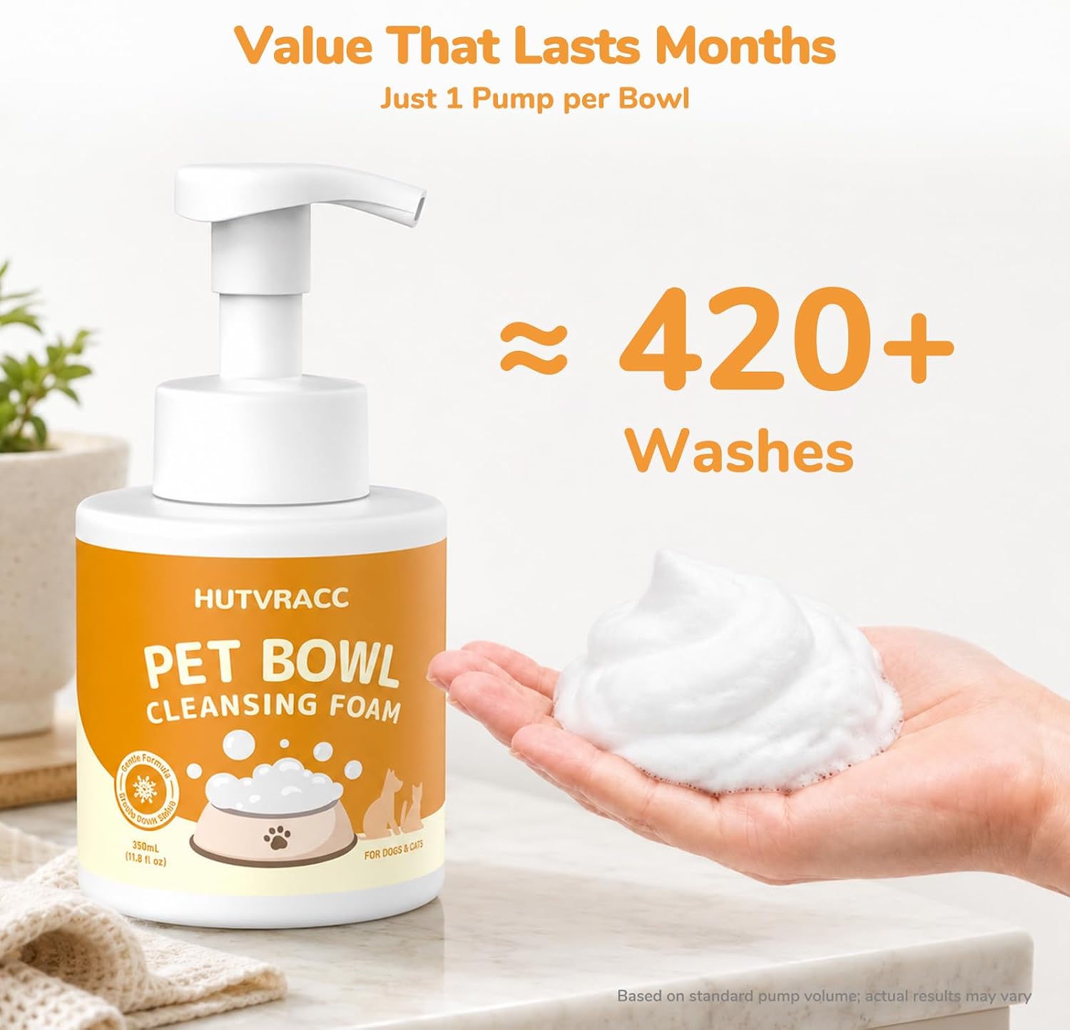 Natural Pet Bowl Cleaner Mousse - Enzyme Dog & Cat Dish Soap (11.8 oz), Removing Slime, Odor & Biofilm | Ideal for Food Dishes, Water Fountains & Pet Toys