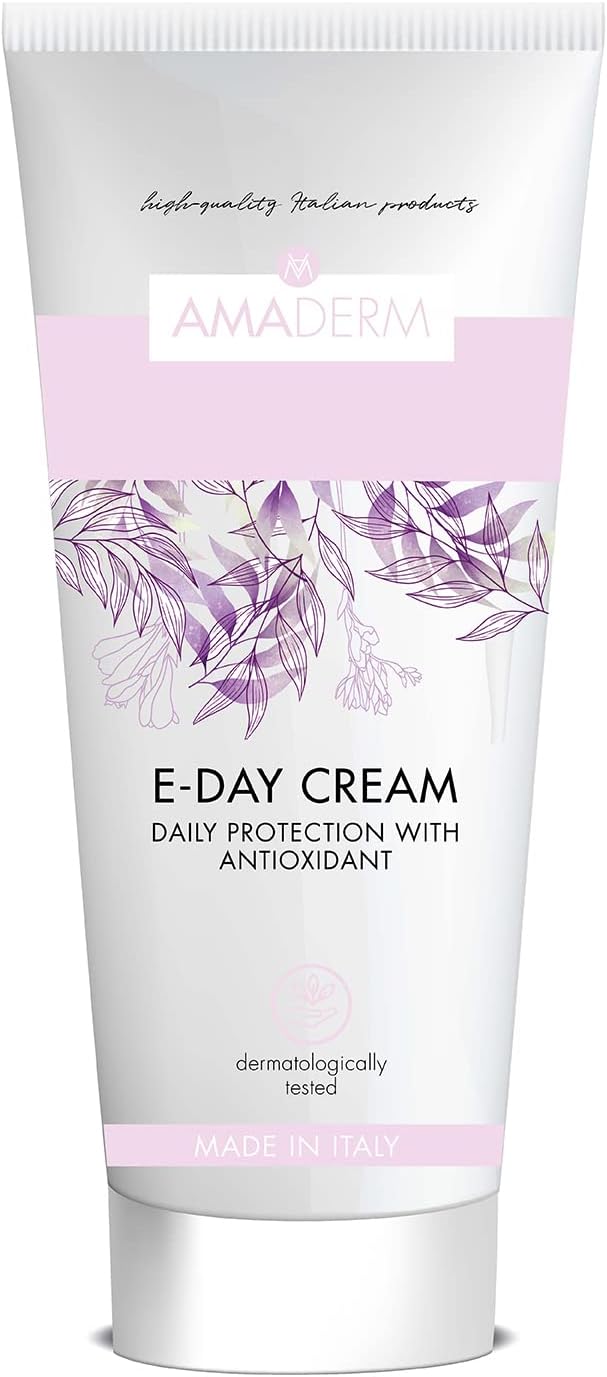 AMADERM E-DAY Moisturizing Day Face Cream 75ml | MADE IN ITALY Anti-wrinkle anti-oxidant face cream for women with SPF, vitamin E and antioxidants