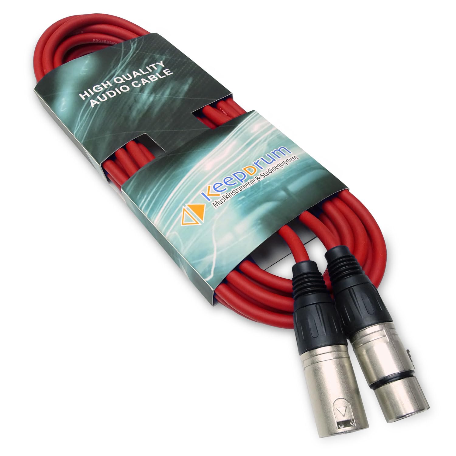 keepdrum DMX-Kabel Set Rot Lichtkabel 3-pol XLR je 2X 3m 10m 15m