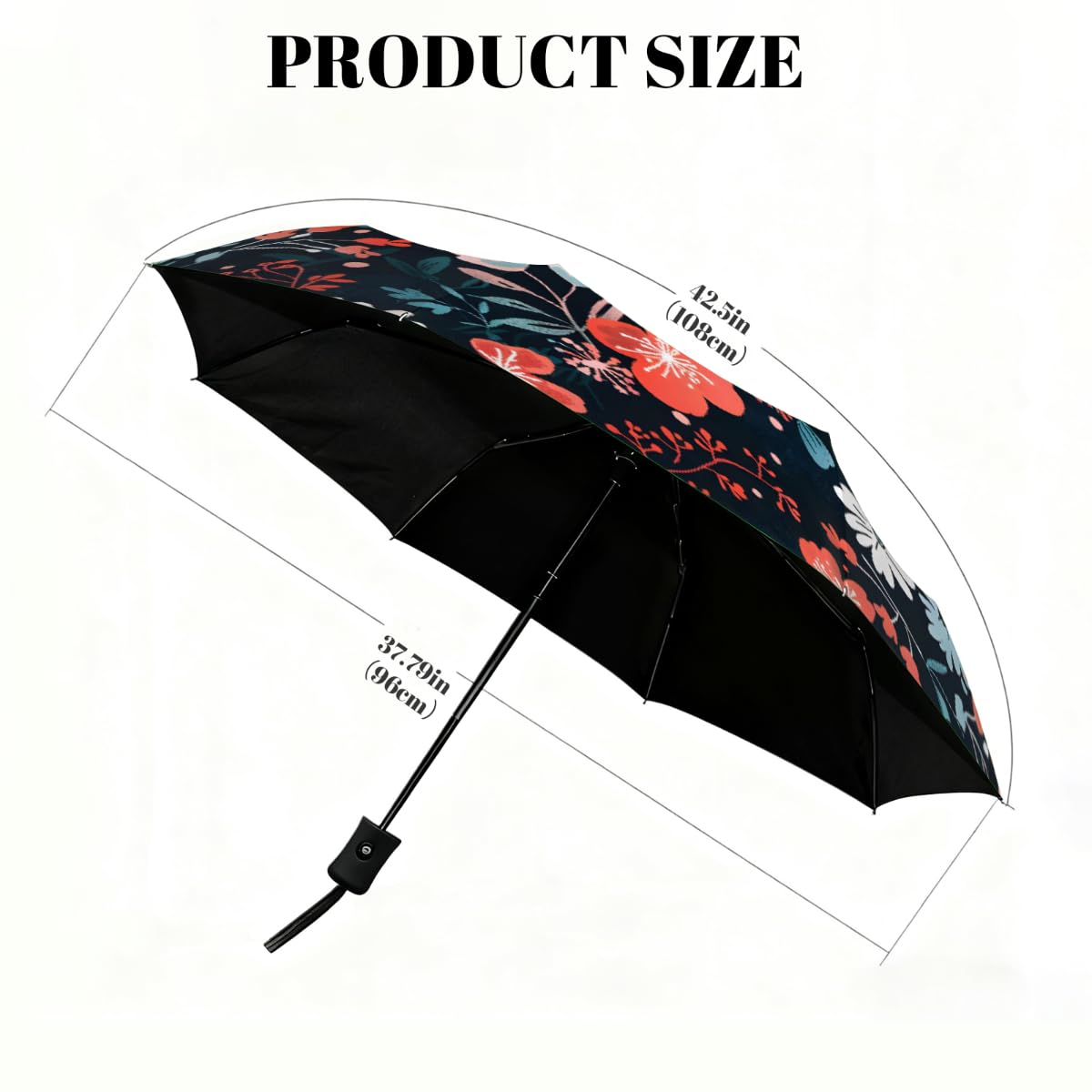 Paraguas compacto de viaje resistente al viento, plegable, para lluvia, apertura automática, protección contra rayos UV y agua