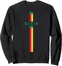 Vertical Benin Flag with text “BENIN” in capital letters Sweatshirt