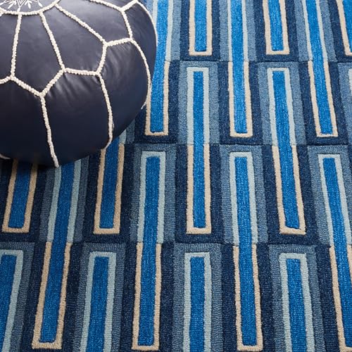 Image of Hand Tufted Wool Carpets Anti Shedding Rug Modern Carpets for Living Room Size 8x10 Feet