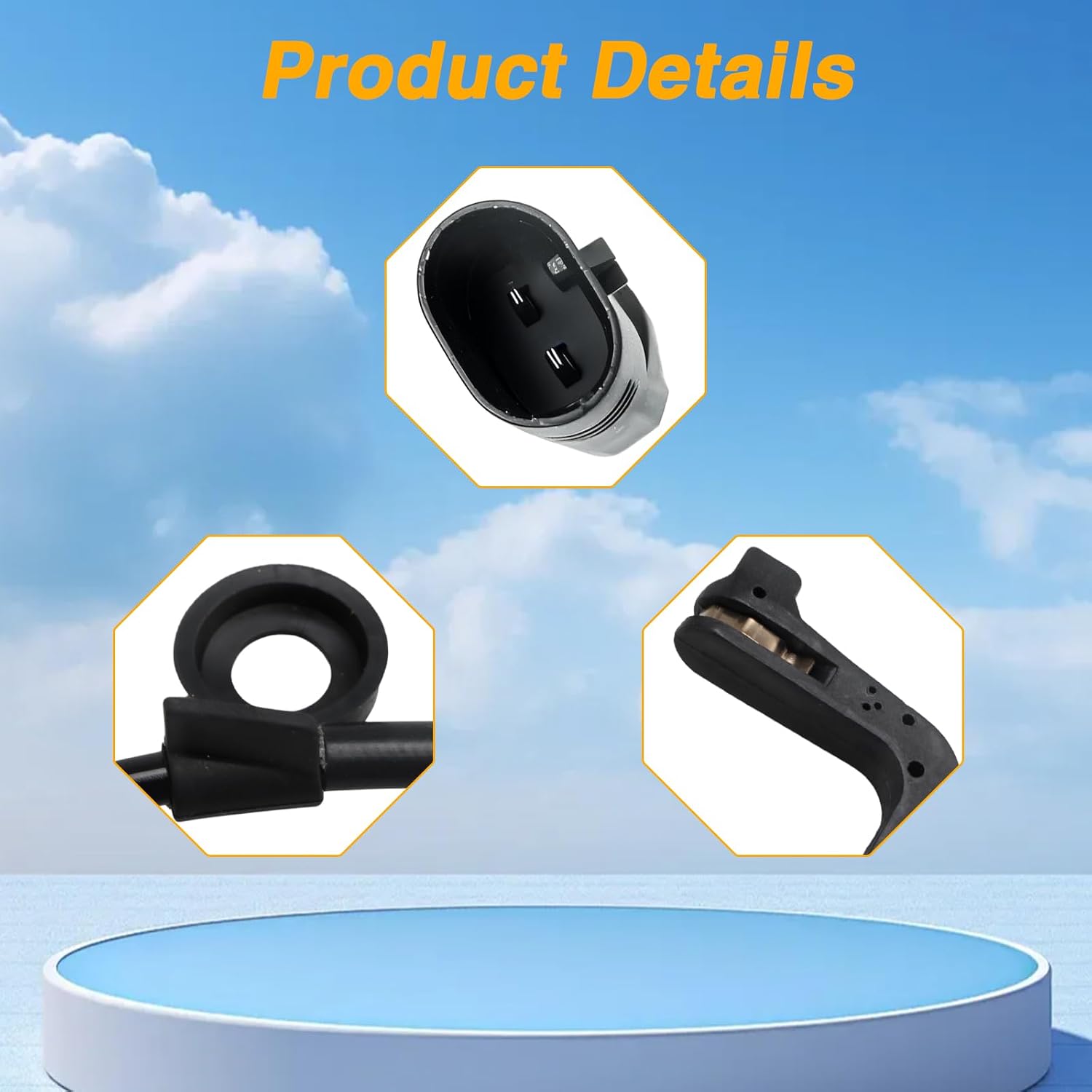 FUSCH Rear Disc Brake Pad Wear Sensor Compatible with Cadillac Escalade Chevrolet Silverado 1500 Suburban Tahoe GMC Sierra 1500 Yukon Replace#: 84688287 84474064