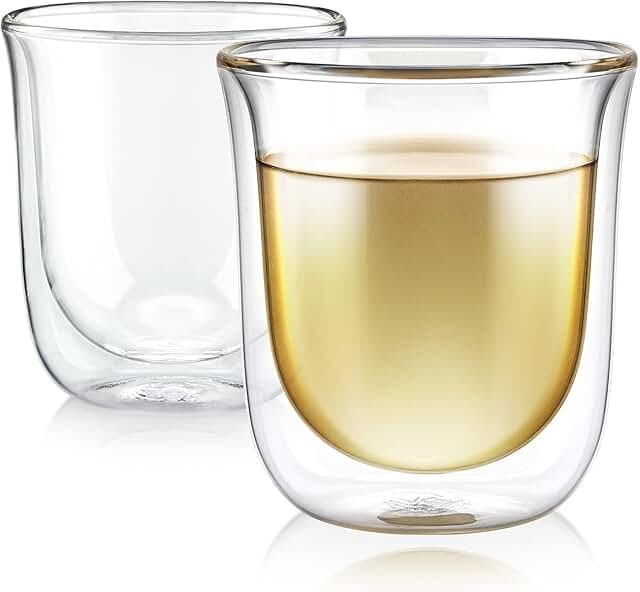 Teabloom Tulip Insulated Glasses for Tea, Espresso and Other Beverages -...