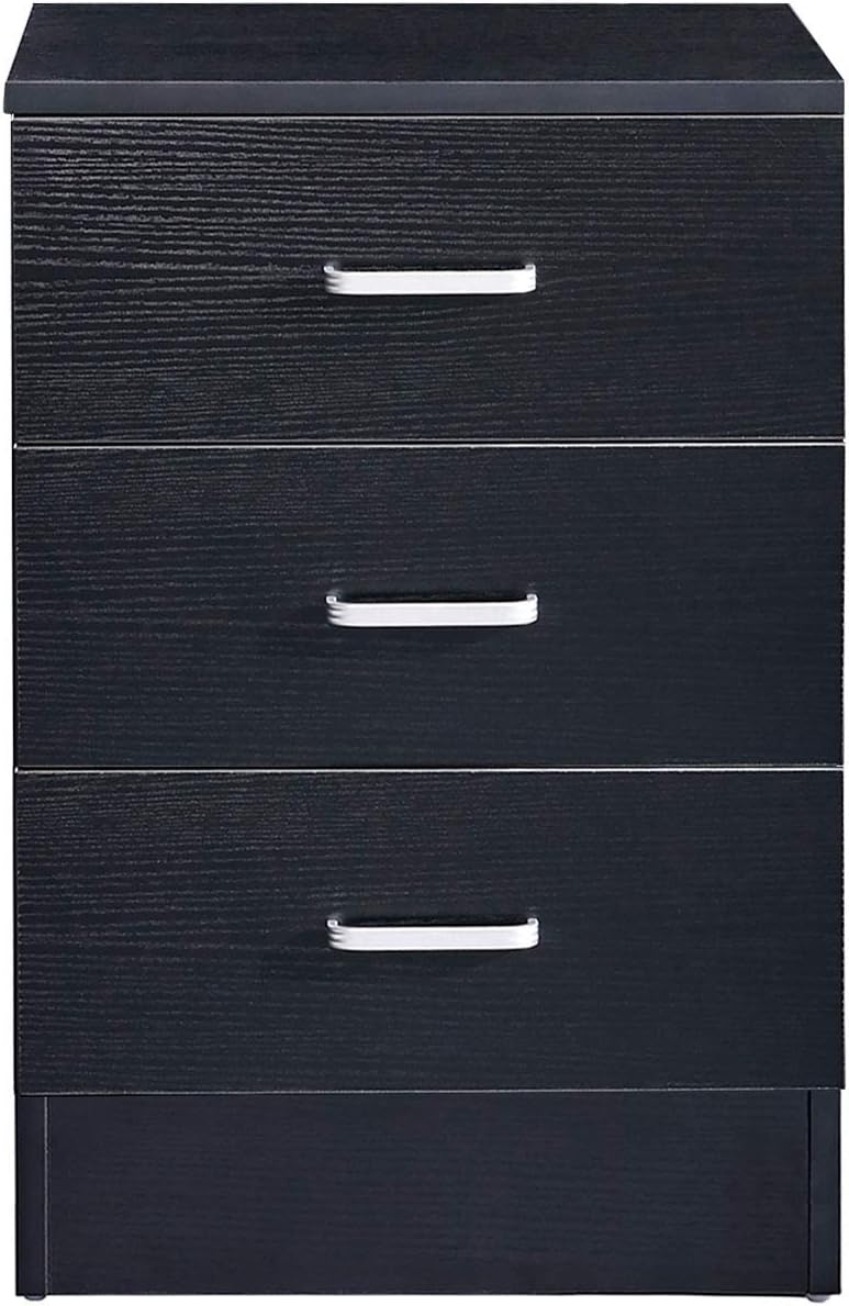 GreenForest Vertical File Cabinet 3 Drawers for Home Office File Storage Under Desk Letter Size/A4 Black