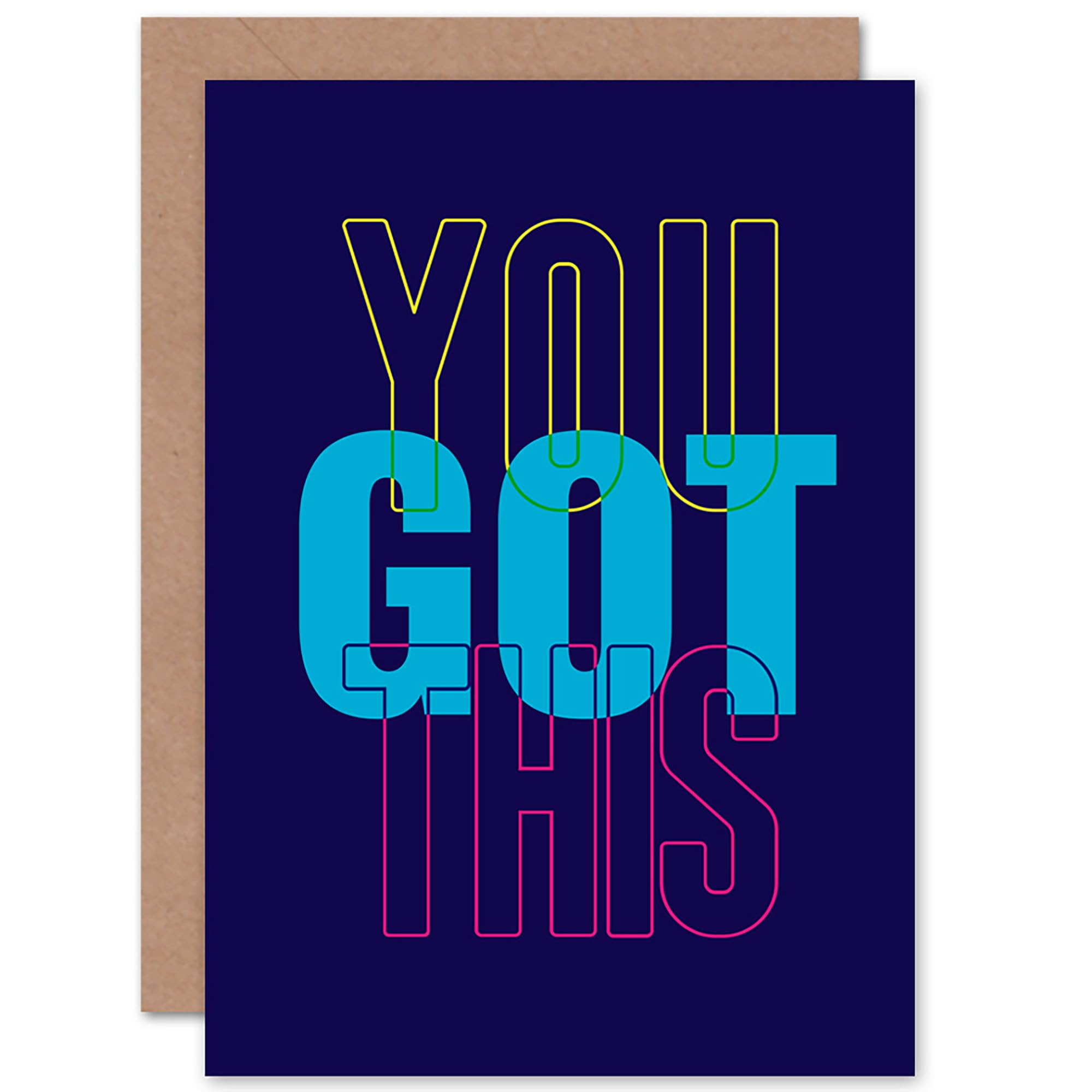 Wee Blue Coo Positivity You Got This Typography Greetings Card