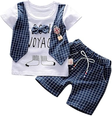 Ropa Bebe Recien Nacido Niño Verano 6 Meses a 3 años Caballero Tops con  Arco + Pantalones Cortos Conjunto de Ropa de Trajes: Amazon.es: Ropa