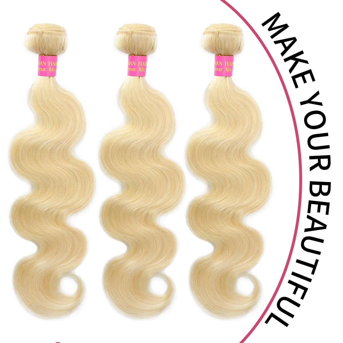 613 Bundles Human Hair 18Inch Blonde Bundles Human Hair 100% Unprocessed 14A Grade Brazilian Virgin Raw Weave hair 613 Body Wave Bundle Human Hair Extensions for Women