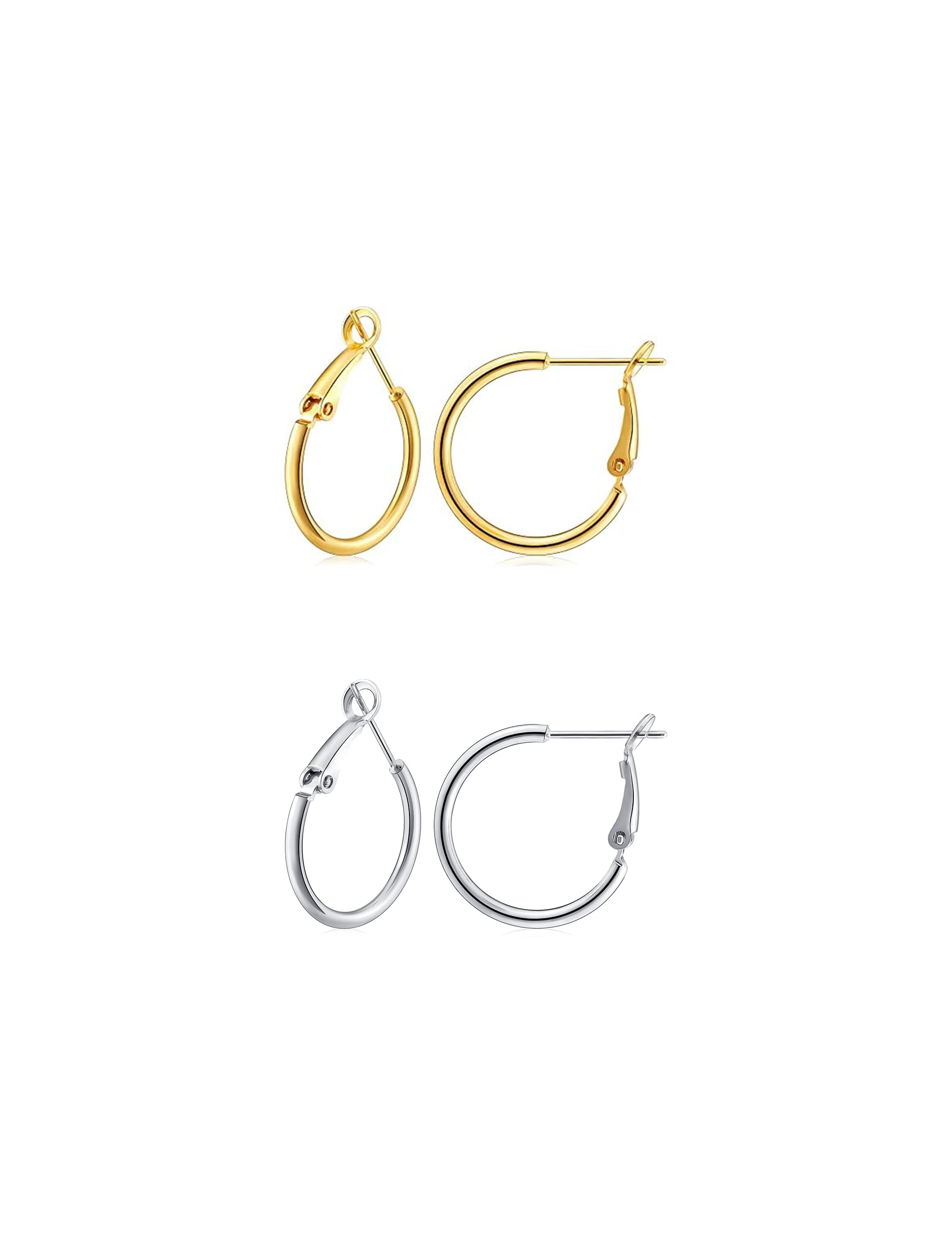 Gacimy Gold Hoop Earrings for Women, 14K Gold Plated Thin Hoops