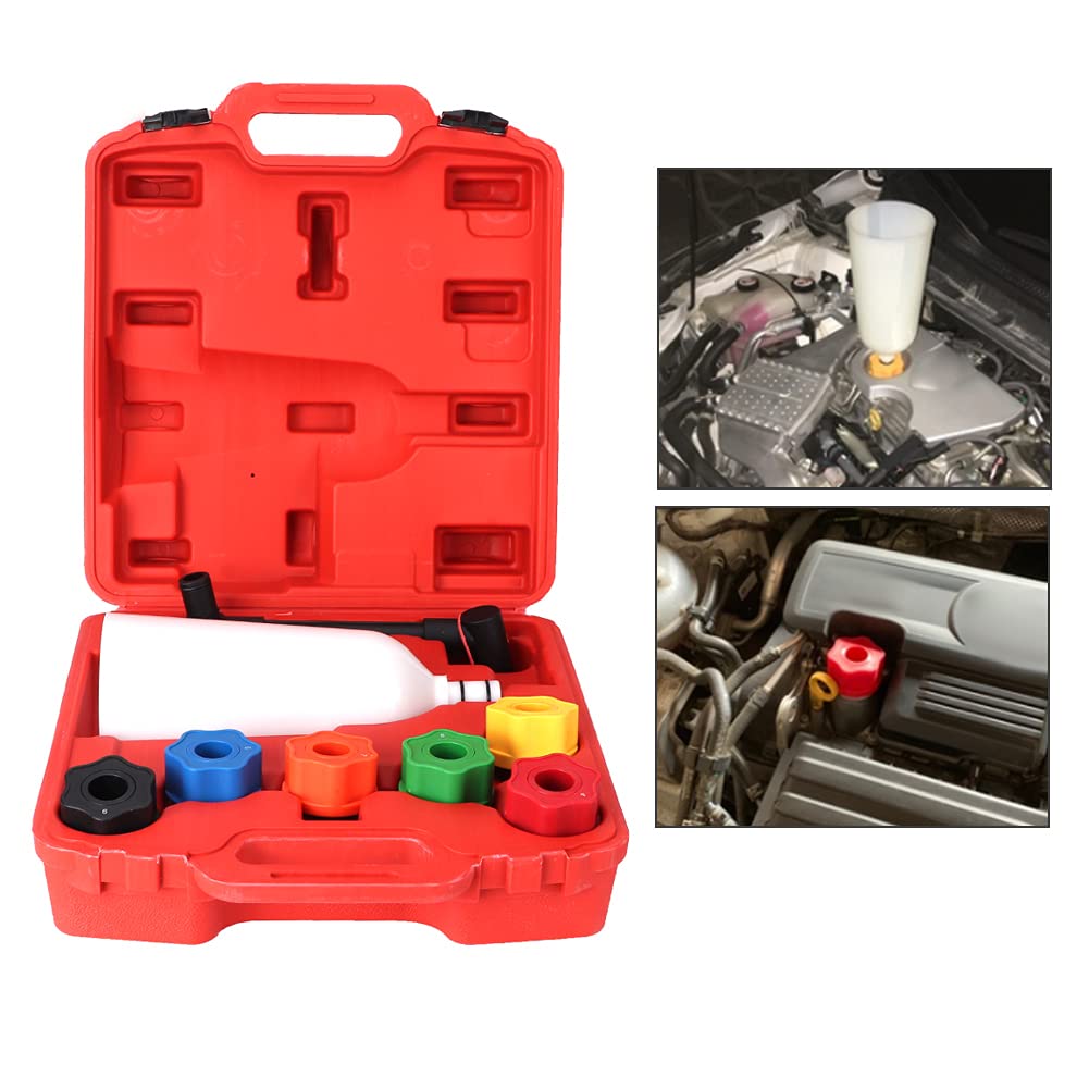 Motoröl-Einfüllset, professionelles Schnellöl-Trichter-Set mit 6 farbcodierten Adaptern für