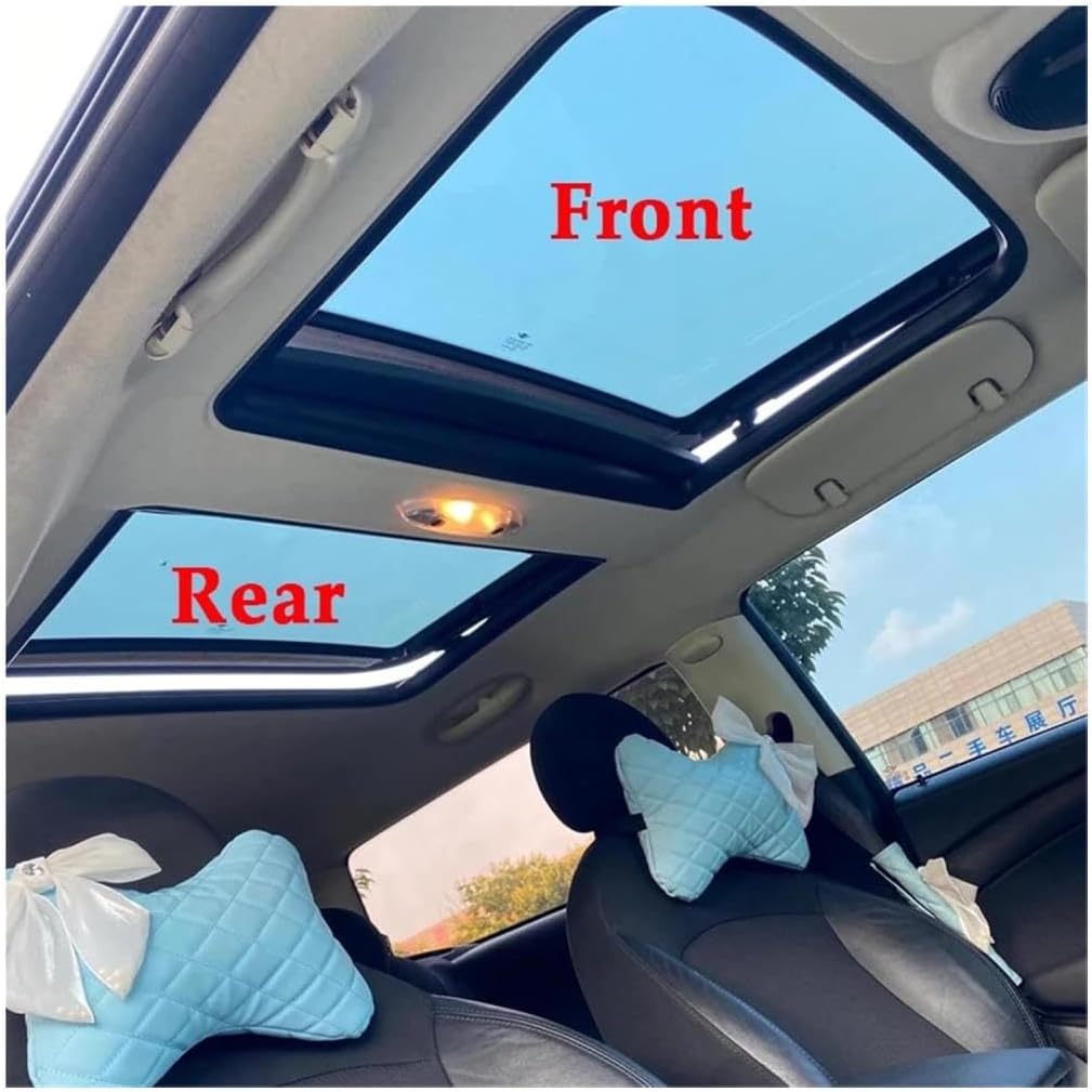 Car Roof Sunroof Curtain Black Cover Sunroof Visor for BMW Mini R55 R56 R60 Cooper S One JCW 2007-2016 54102757016 54102755849(Rear 1PC)