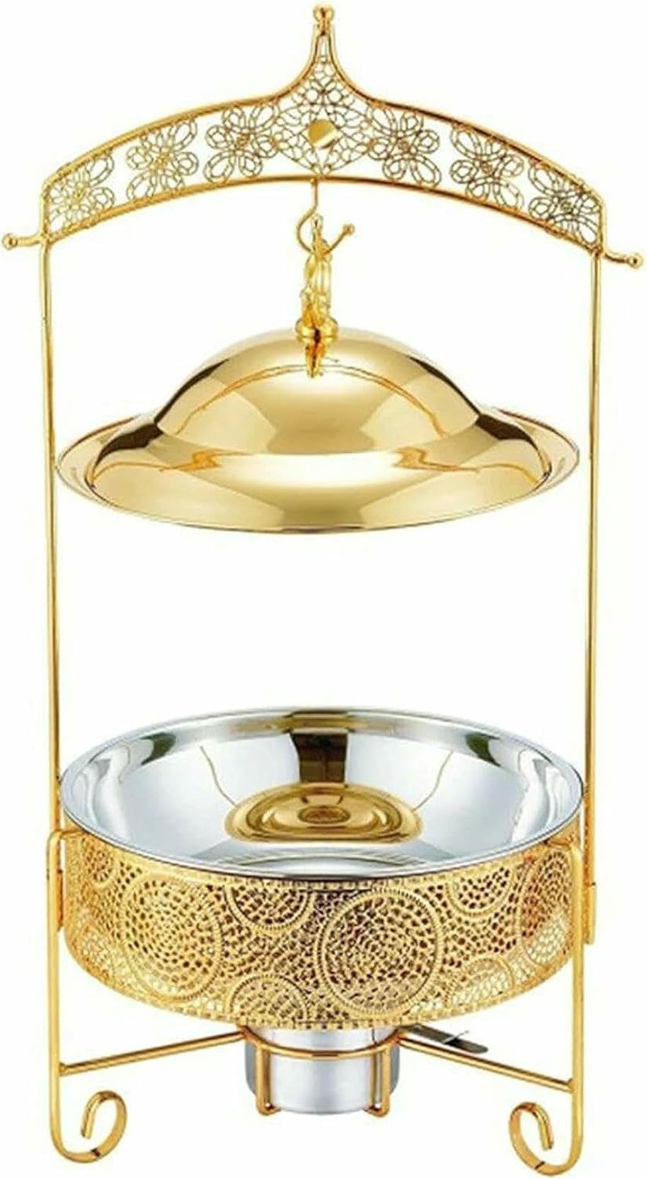 Scaldavivande a Buffet - Carrello scaldavivande con Coperchio per Buffet di Feste, Piatto per Buffet di hotpot, Ideale per Catering ed Eventi,Jazz Cap-4L