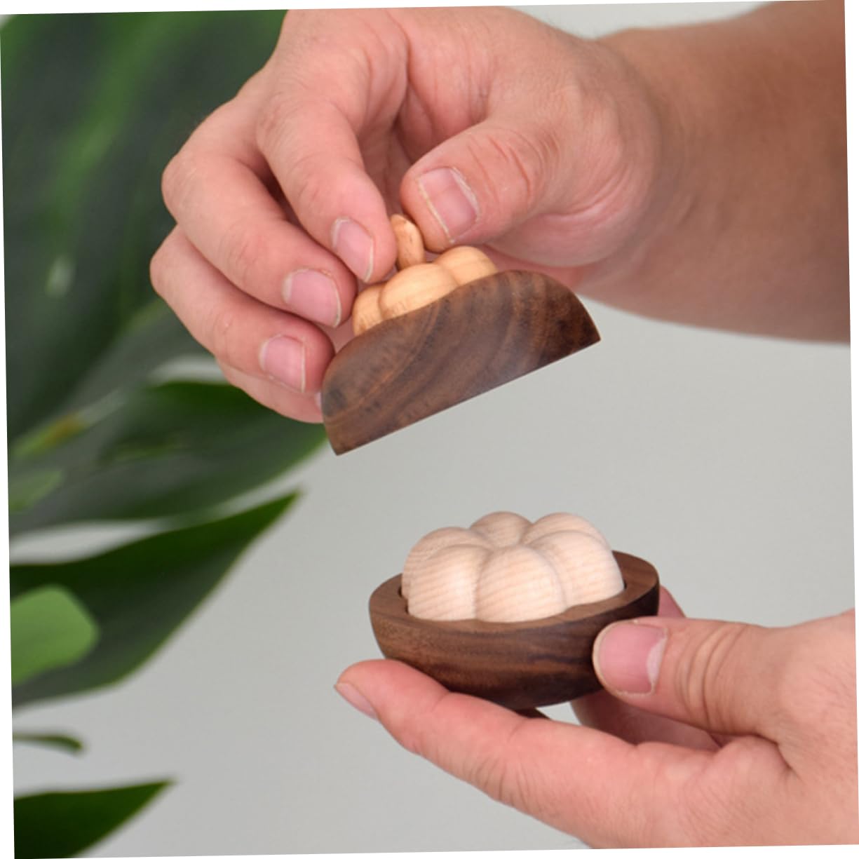 3pezzi Diffusore Legno Forma Di Mangostano Per Oli Essenziali Decorativo e Pratico Adatto Per Casa Ufficio e Auto Diffusione Di Fragranze Per Atmosfera Piacevole