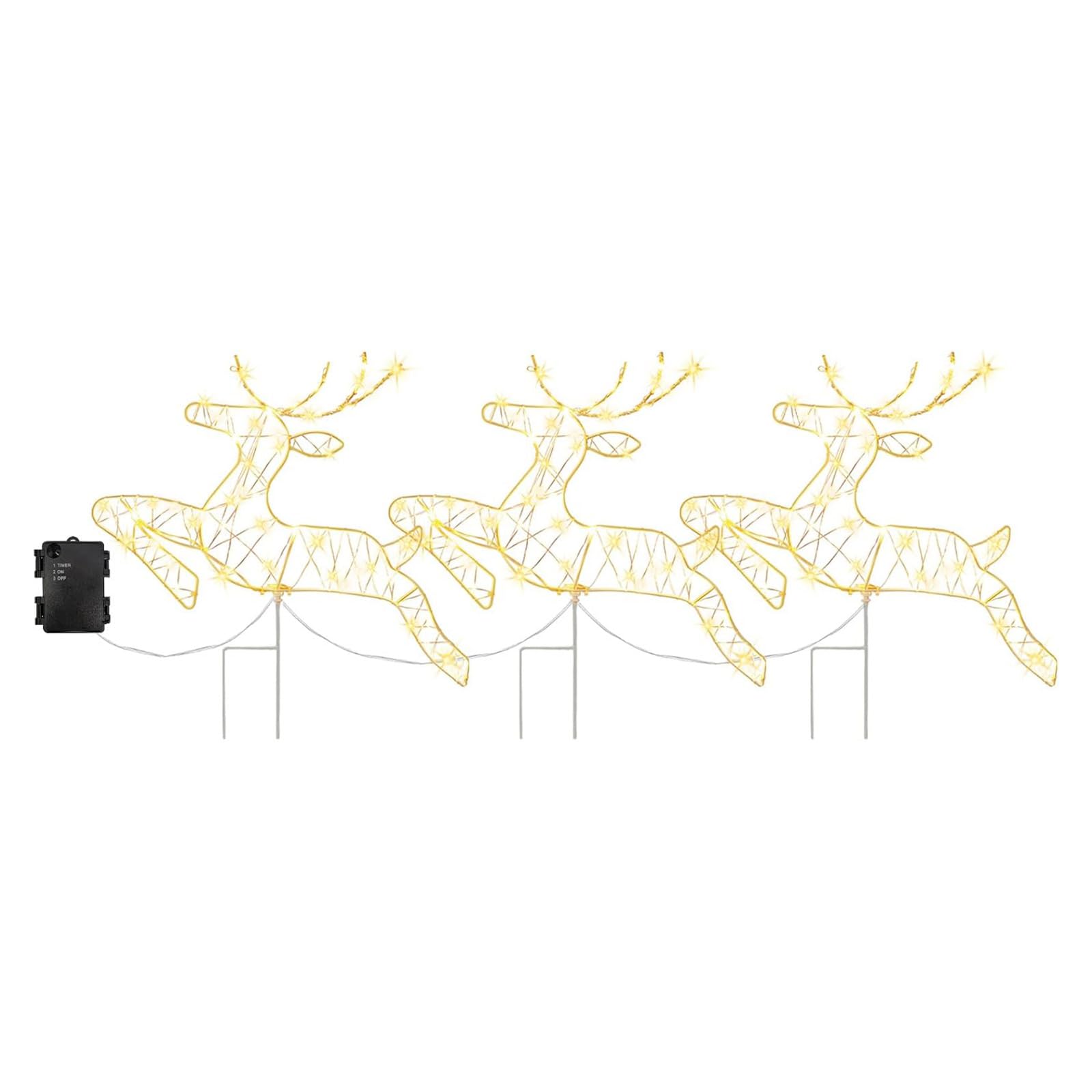 LED Lichterkette, Rentier, Gartenlandschaft, Weg, Rentier, Weihnachten, Außendekoration, wetterbeständige Außendekoration