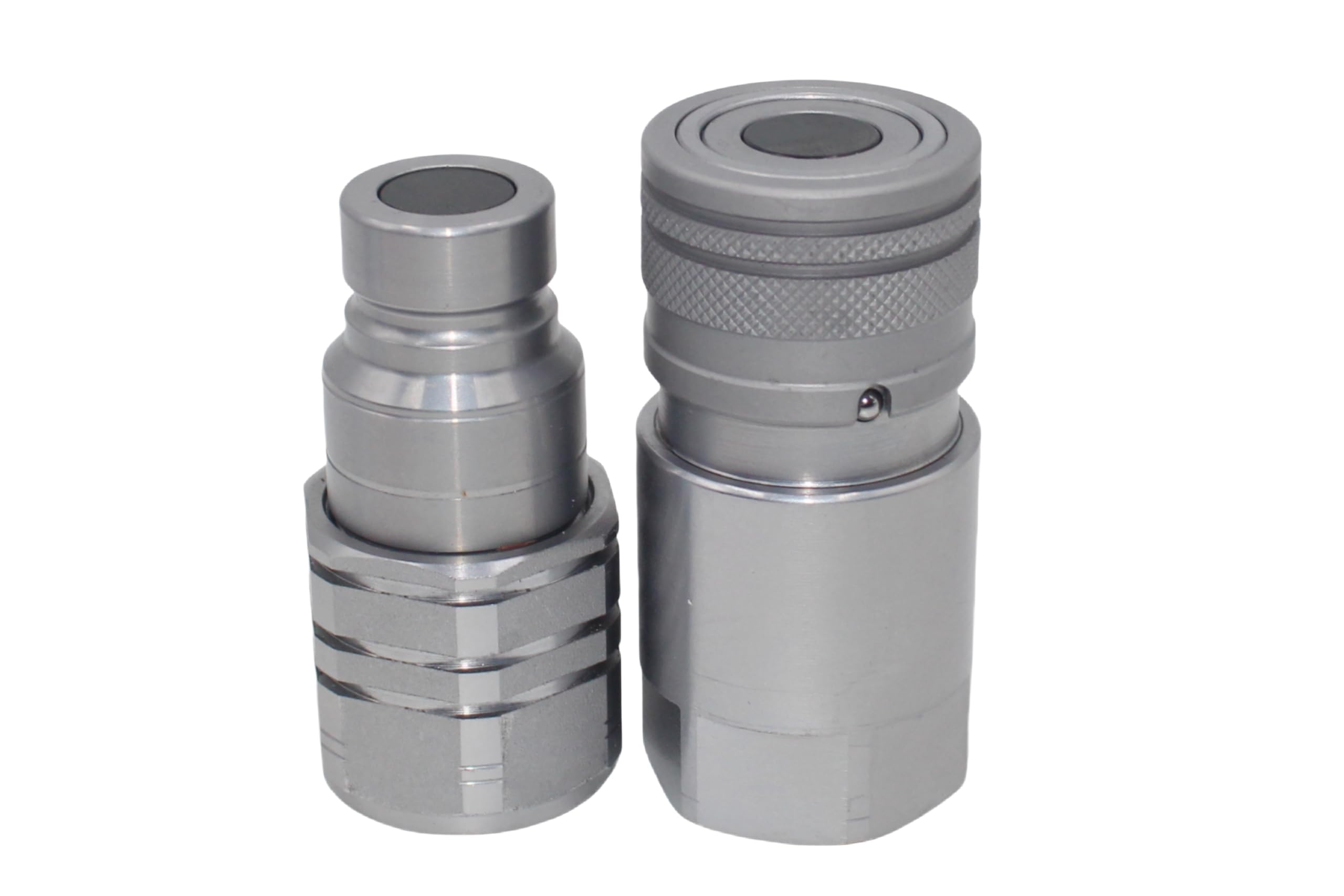 Coupleurs hydrauliques à dégagement rapide 1/2" NPT à face plate Bobcat - Raccord rapide hydraulique ISO16028 avec bouchons anti-poussière, corps 1/2" + 1/2" NPT