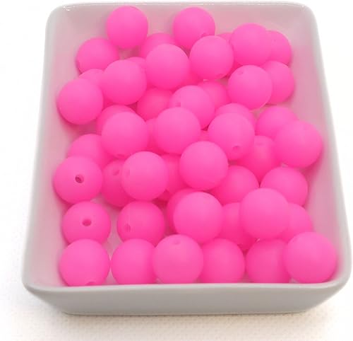 Blue RABBIT CO - Cuentas de silicona violeta que brillan en la oscuridad para hacer llaveros, collares, pulseras (0.472 pulgadas, 50 unidades,