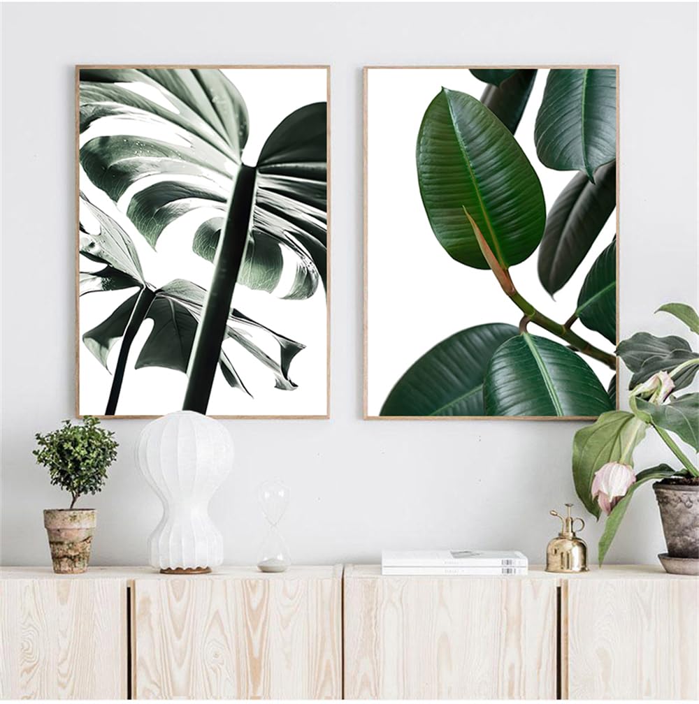 WUHBCZ Art Decor,Nature Plant Leaf Landscape Poster Canvas Wall Art Print Nordic Tree Decor Picture Living Bedroom Kitchen Home Decor Artwork-30 * 50cm*2PCS (No Frame)