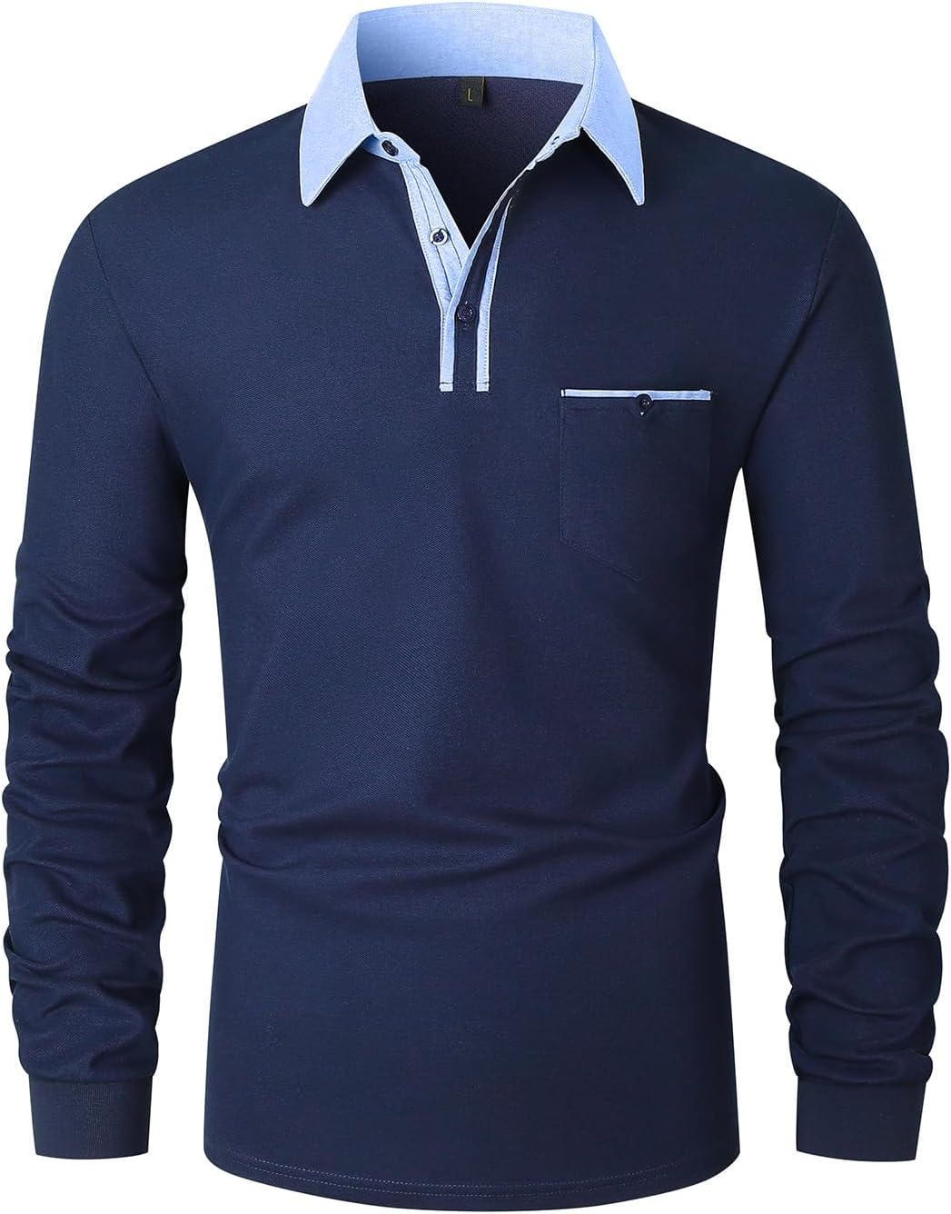 LIUPMWE Poloshirt Herren Langarm T-Shirts Herren Shirt T-Shirt Slim Fit Golf Sport