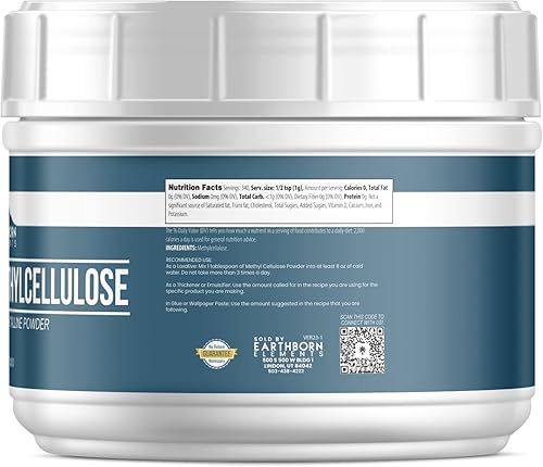 Miniatura 2 de Earthborn Elements Metilcelulosa (12 onzas), sin emulsionantes ni aditivos, grado alimenticio