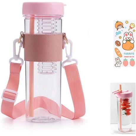 Bubbly Boba Water Bottle: 28oz Reusable Iced Coffee Cup with Infuser