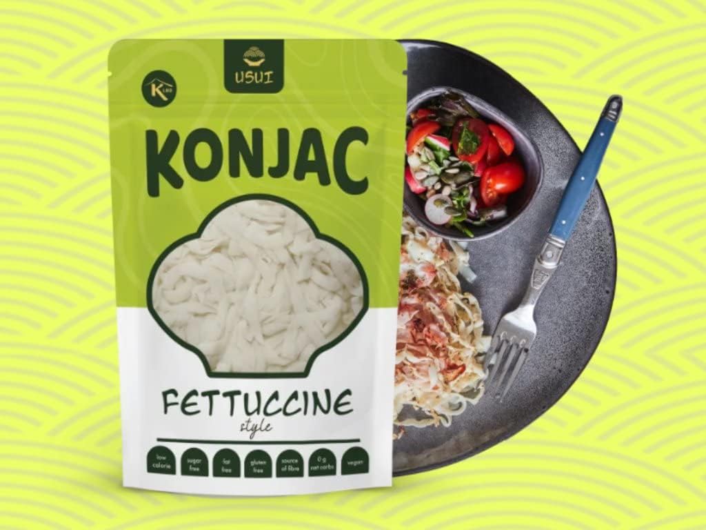 USUI Fettuccine de Konjac 20 unidades Fideos Shirataki Low Carb Keto sin gluten