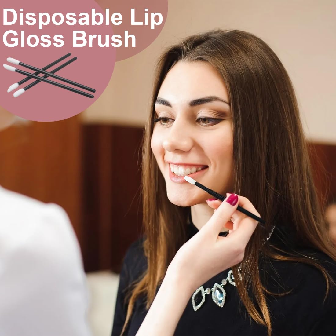 50 pezzi Pennelli Labbra Multifunzionale, Usa e Getta, Monouso, Lip Gloss Applicatore Bacchette, Applicatore Bacchette Makeup Tool per Dettagli per Sopracciglia, Labbra