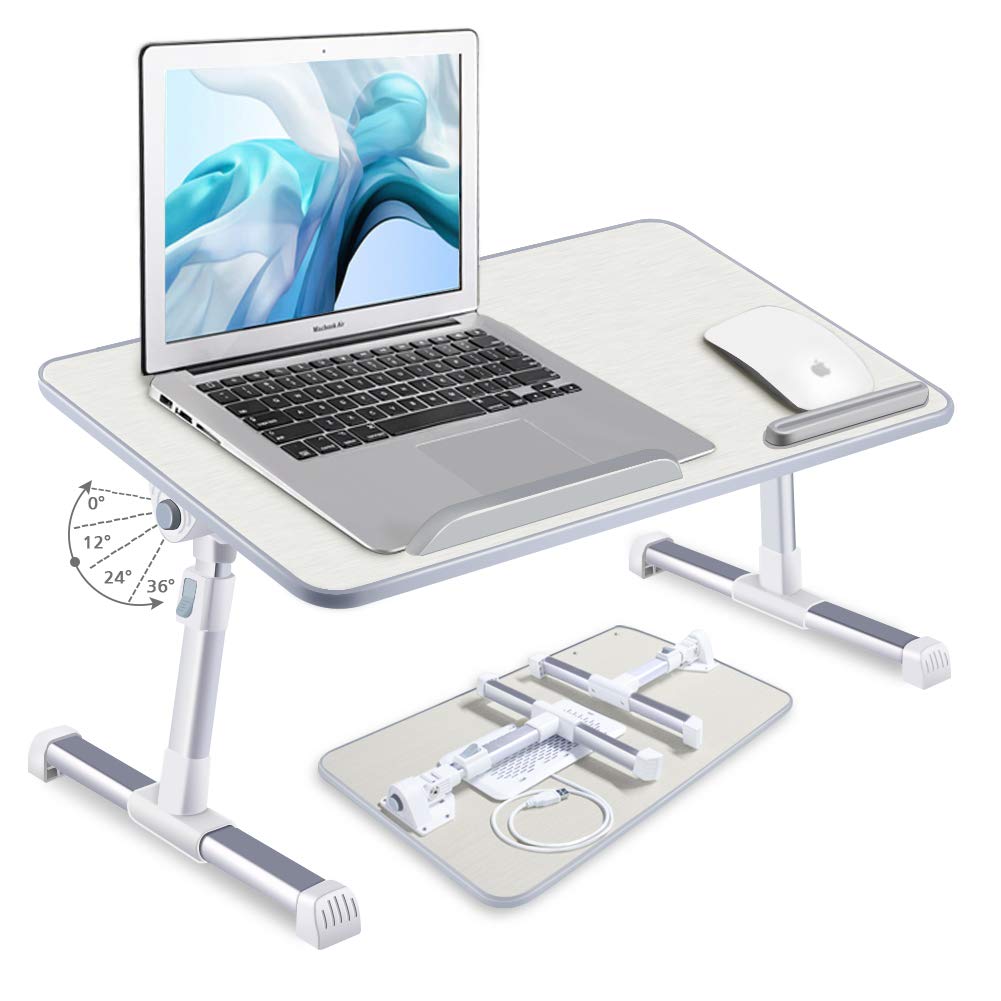 Buy LEYONA Bed Desk for Laptop, Portable Bed Table (1 Cooling Fan), 23.