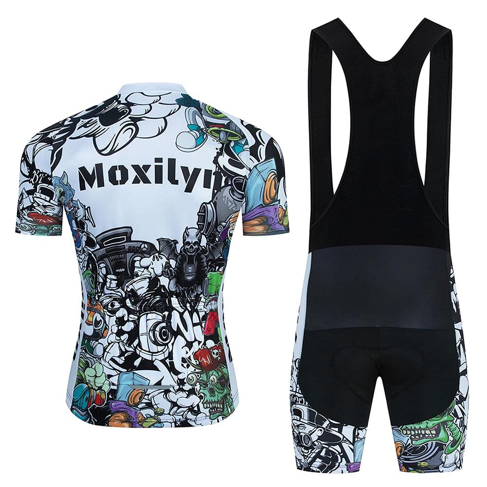 Hombres Jersey + Pantalones Cortos Mangas Cortas de Ciclismo Ropa Maillot Transpirable para Deportes al Aire Libre Ciclo Bicicleta