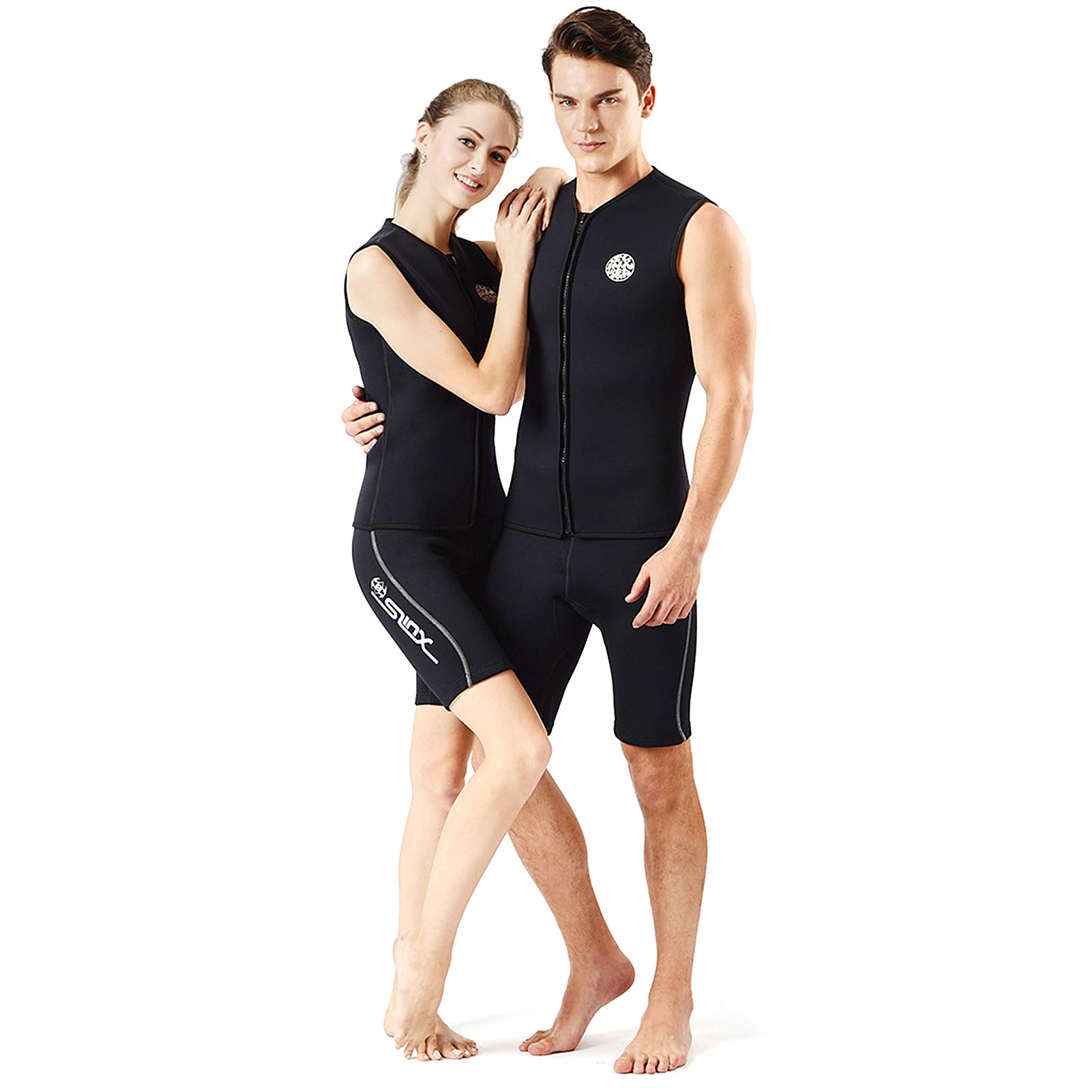 Chaleco para Bucear Térmico Cálido de Neopreno de 3 Mm para Bucear, Surfear, Nadar, Navegar, Hombres y Mujeres, Negro, 7 Tamaños