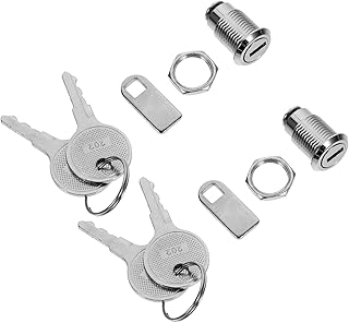 Housoutil 2 Sets Cam Lock Ch751 Key Cabinet Locks with Keys Drawer Locks Rv Compartment Locks Keyed Locks Rv Exterior Cabinet Lock Mortise Lock Tubular Silver Zinc Alloy Cam Lock