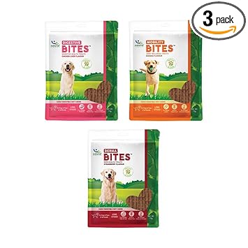 Natural Remedies Digestive Bites (Chicken Liver Flavour), Mobility Bites (Banana Flavour) and Derma Bites (Strawberry Flavour)- Easily Digestible Soft Chews Long Sticks for Dogs, Pups of All Breeds
