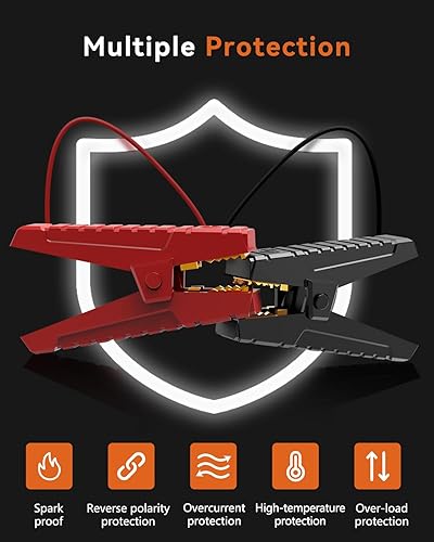 Miniatura 4 de Arrancador SUNPOW de 1500 A de pico para motor de gasolina de hasta 8 L o 6.0 L diésel, batería de litio automática de 12 V para automóviles,