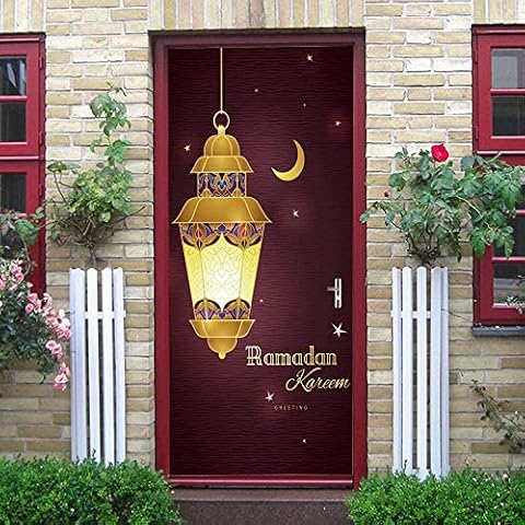 3D Halloween Lantern Door Stickers Cover