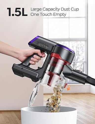 Miniatura 6 de Cordless Vacuum Cleaner, 550W 45Kpa Vacuum Cleaners for Home with 5 Suction Modes, Vacuum Cleaner with Max 60Mins, Stick Vacuum Cordless for