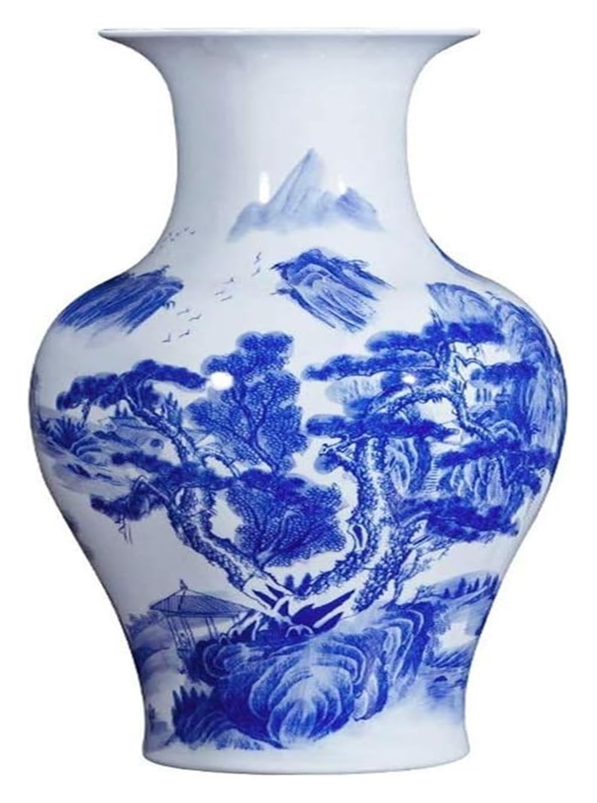 SnamicE Vase Tabletop Hand-Painted Ceramic Vase Blue and White Porcelain Floor Vase, Accessories Decoration,