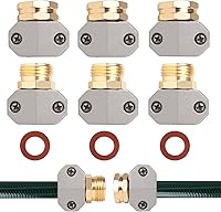 GDIM 3 Sets Garden Hose Repair Kit - All-Metal Aluminum Fittings & Zinc Clamps for 3/4" & 5/8" Hoses, Leak-Proof Repair